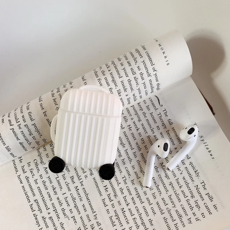 Новинка, защитный чехол для airpods в форме чемодана, bluetooth-гарнитура Apple, силиконовая, анти-капля, мягкий чехол, аксессуары для хранения