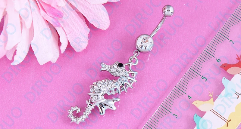 1 шт. подвеска Морской конек кольцо с кнопками для живота модное женское пирсинга