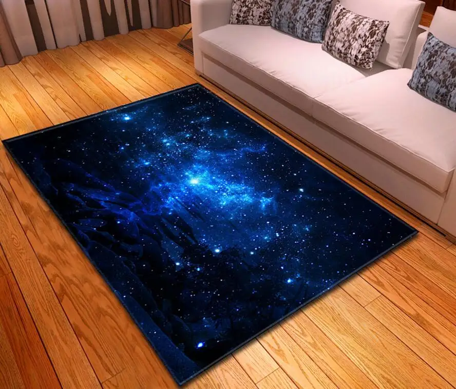 1 Простой Таинственный Звездное ковер для гостинной спальни столовая rugs and carpets шелковистый для дома, гостиной Космический galaxy ковер - Цвет: 1