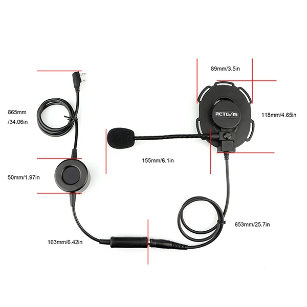 Retevis EH060K Z тактическая Боуман элита II микрофон гарнитура с Bluetooth гарнитура для Kenwood TYT Retevis H777 Baofeng UV5R 888S иди и болтай Walkie Talkie