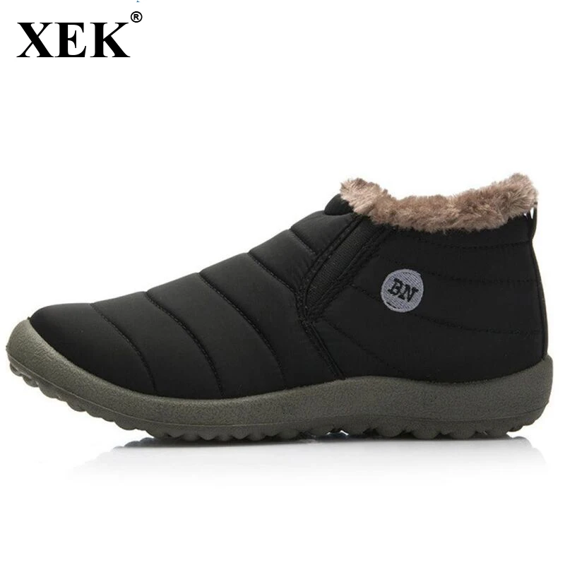 XEK Winter Plush Men Women Snow Boots Keep Warm Sneakers Male Comfortable Running Shoes Walking Outdoor Sport Trainers JH75 | Спорт и