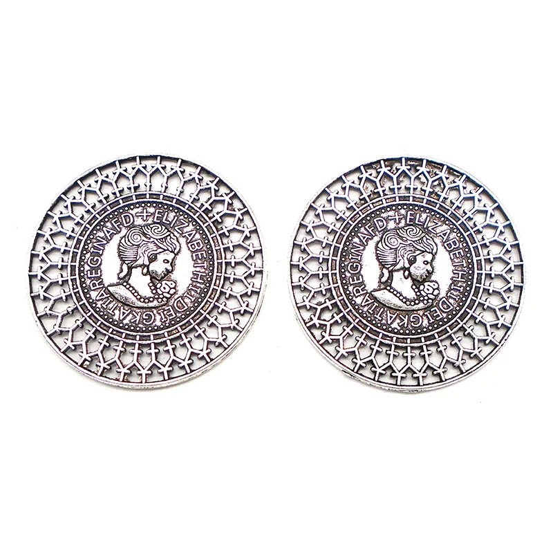 Подвеска Элизабет II Двусторонняя большого размера 10 шт.|Подвески| |