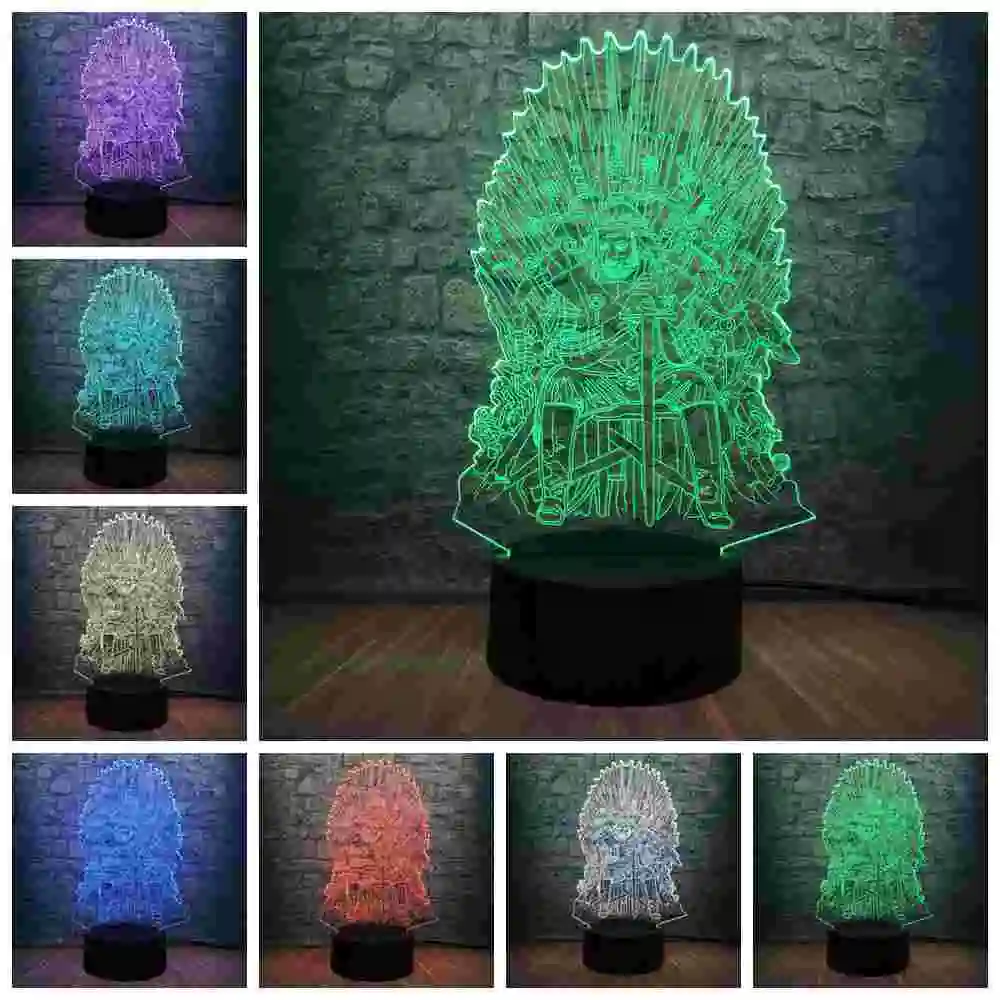 Игра престолов лампы футболка с принтом Песнь Льда и Огня вой волка акриловые 3D RGB