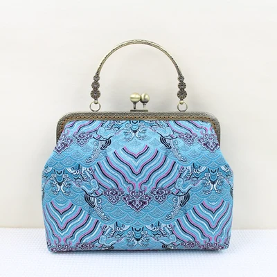 20 см хлопковая ткань поплин Кошелек Золотая оправа ручной работы портмоне сумки