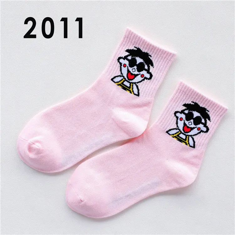 2011 Летние женские короткие носки в стиле Харадзюку kwaii, хлопковые забавные носки с принтом пламени, милые женские носки с героями мультфильмов для женщин, meias - Цвет: 2011