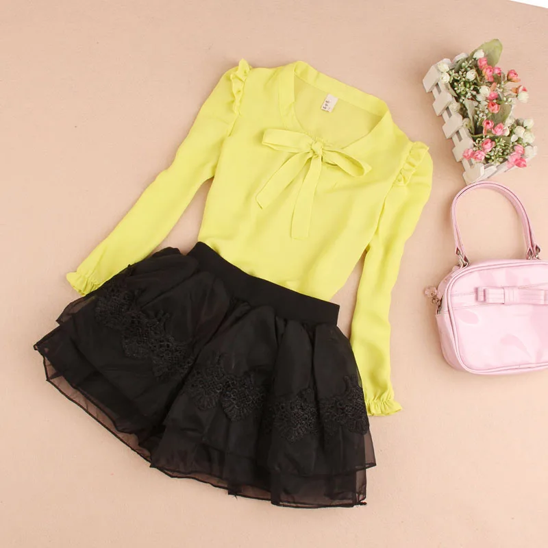 Коллекция 2019 года Осенние блузки для девочек Одежда детей Детская одежда