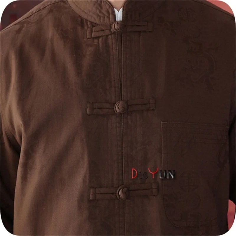 Мужской костюм Tang Красный Классический Топ в китайском стиле куртка на кнопках