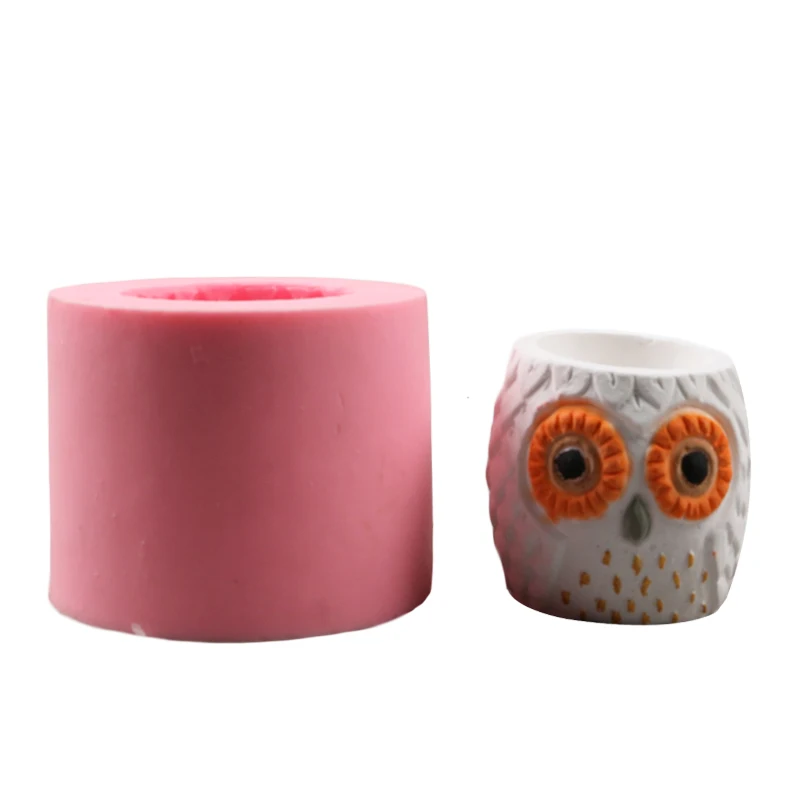 

Owl 3D Cement Vase Succulents Flower Pot Silicone Mold Plant Pot Mould Cake Decorating Tools Candle Craft Home Decoration