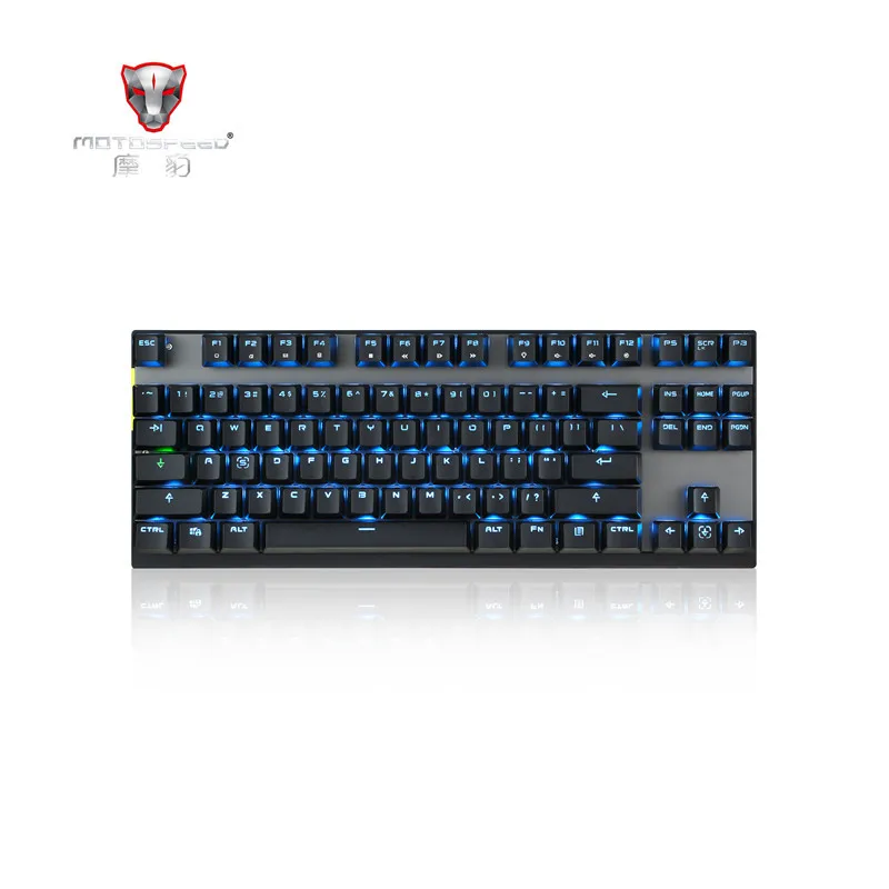 Motospeed GK82 тип-c 2,4G Беспроводная/Проводная Механическая игровая клавиатура 87Key красный переключатель перезаряжаемая RGB подсветка для ПК ноутбука - Цвет: black