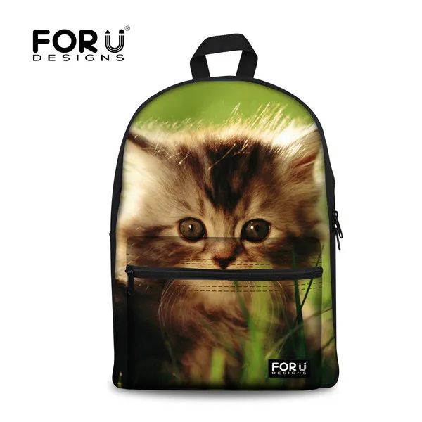FORUDESIGNS/Винтажные женские парусиновые рюкзаки с принтом кота, школьный рюкзак для студентов колледжа, повседневные школьные сумки Mochila - Цвет: H466J
