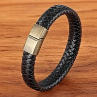 xqni new design 8 colors for choices vintage button genuine leather bracelets for men women accessories jewelry classic gift