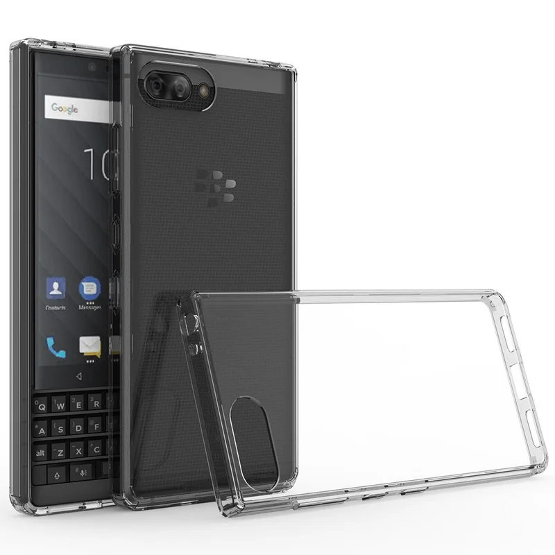 gray Для BLACKBERRY KEY2 чехол 4,5 Кристальный Гибридный Бампер прозрачная твердая акриловая задняя крышка чехол для BLACKBERRY KEY 2 KEYTWO KEY TWO BBF100 - Цвет: gray
