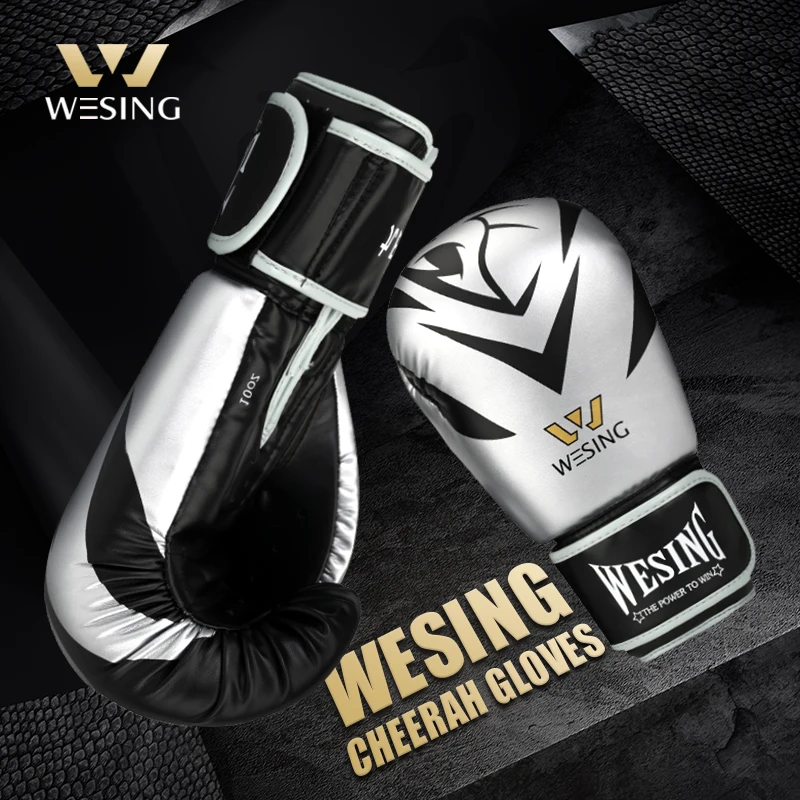 

Wesing Pro взрослые боксерские перчатки Муай Тай ММА перчатки серебряные золотые