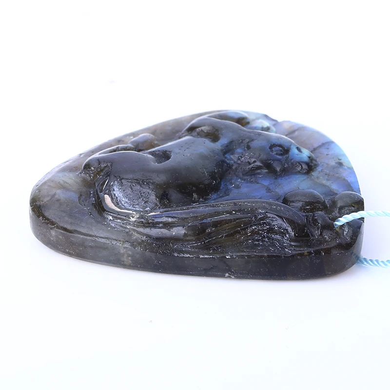 Резные белка Подвеска бусина из Лабрадорита бижутерия полудрагоценных камней