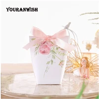 diy customized wedding favors upscale gift boxes paper baby shower favor boxes pink flowers candy box