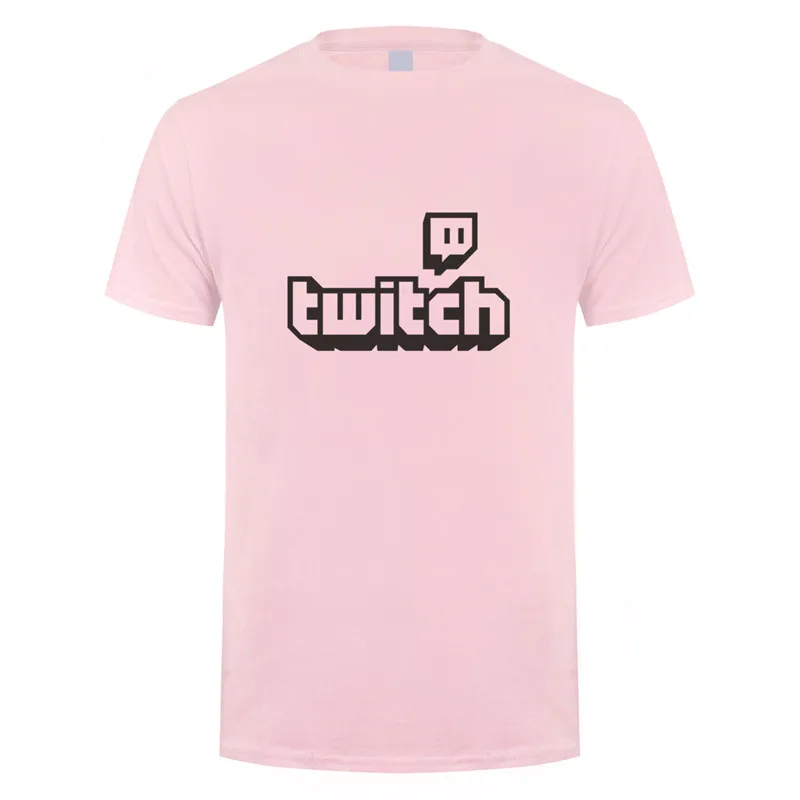 Light Pink Twitch футболки топы для мужчин короткий рукав хлопок o-образным вырезом игры Twitch футболки мужские футболки DS-050 - Цвет: Light Pink