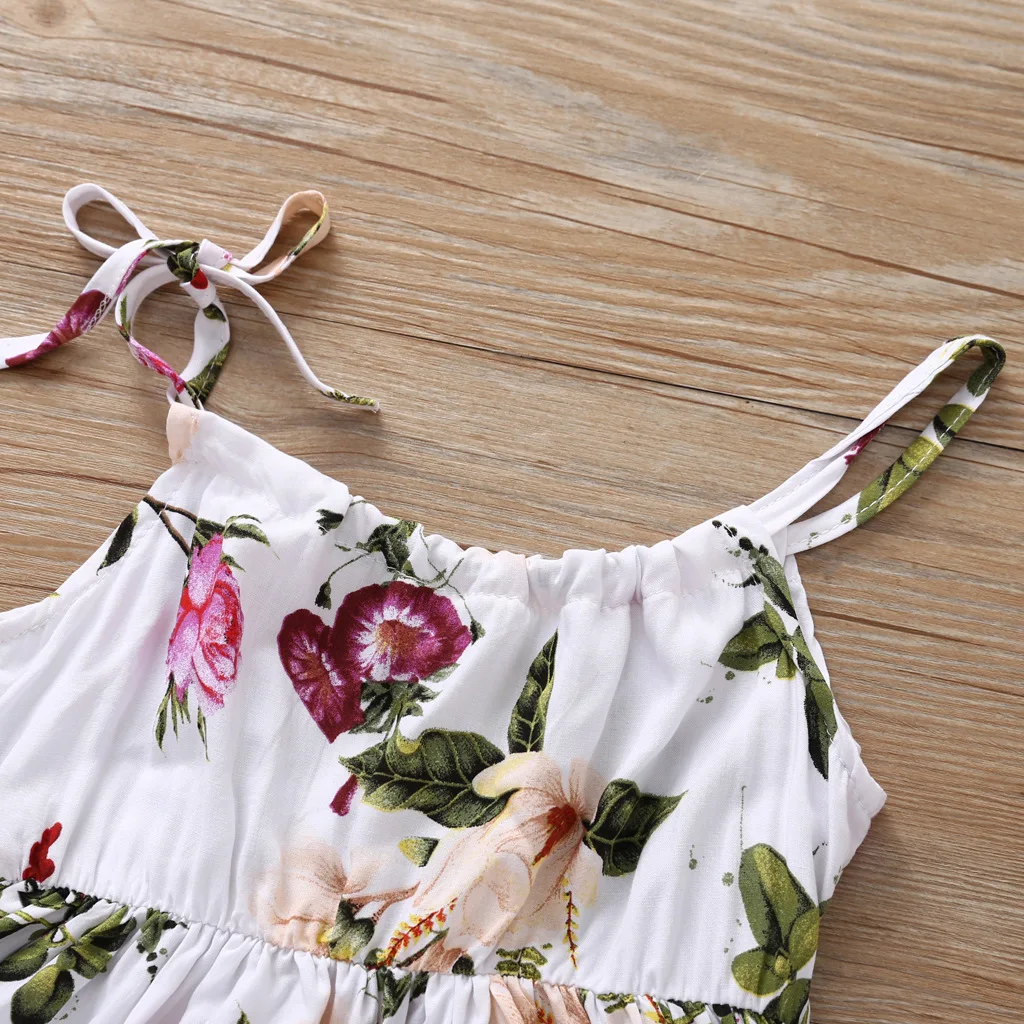 Одежда для маленьких девочек летнее платье новорожденных с рукавом оборкой