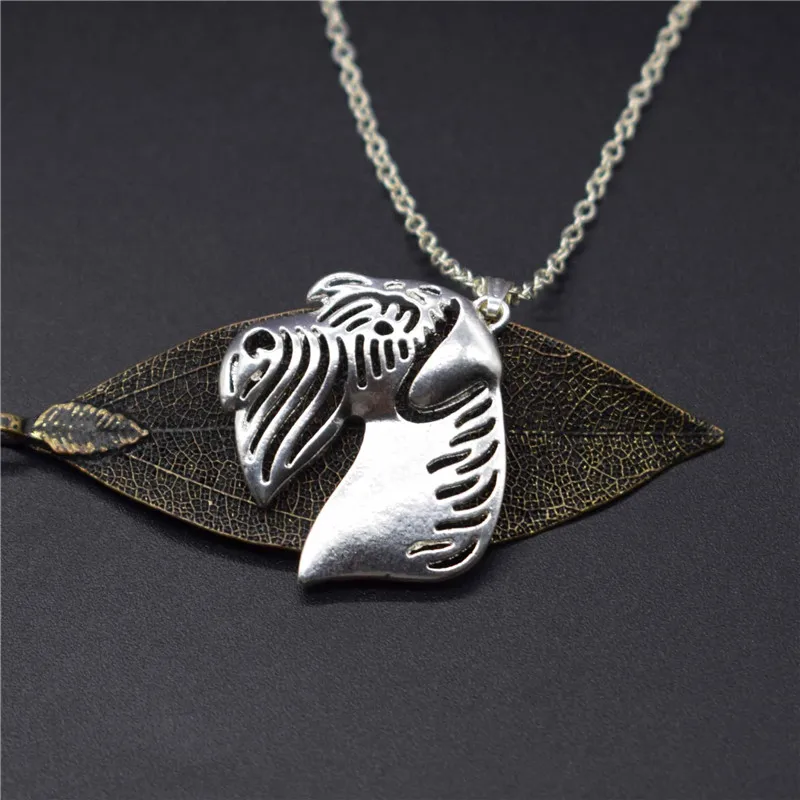 4 цвета новинка ожерелье шнауцера Модные металлические украшения в виде собаки