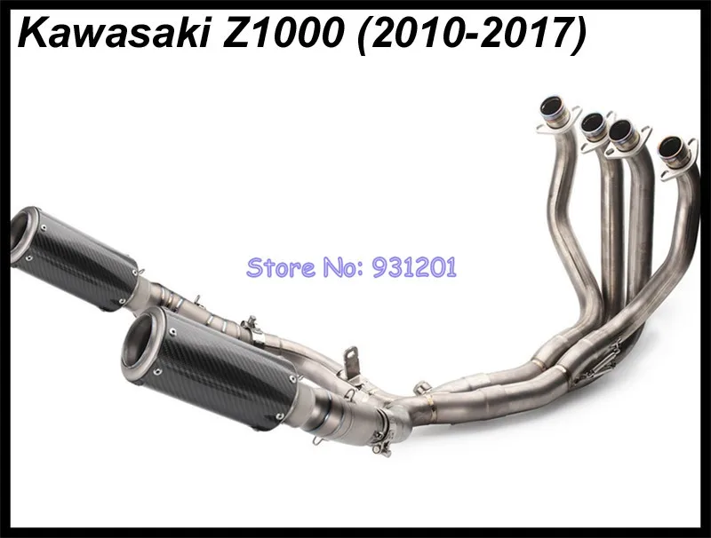 Выхлопная труба для мотоцикла из титанового сплава полная система Kawasaki Z1000 (2010 2017)
