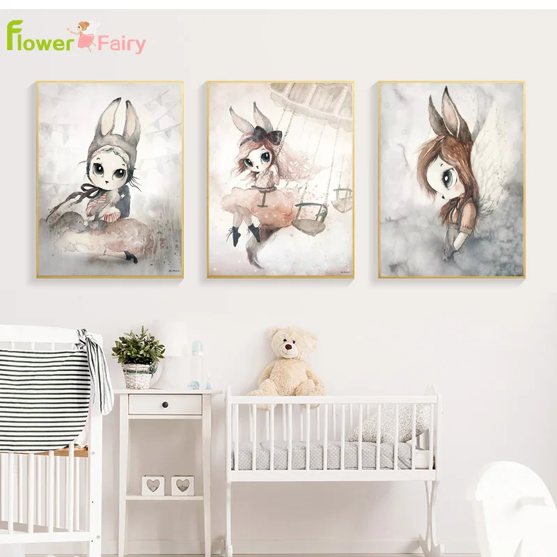 Декор для детской комнаты девочки настенная Картина на холсте Постер в