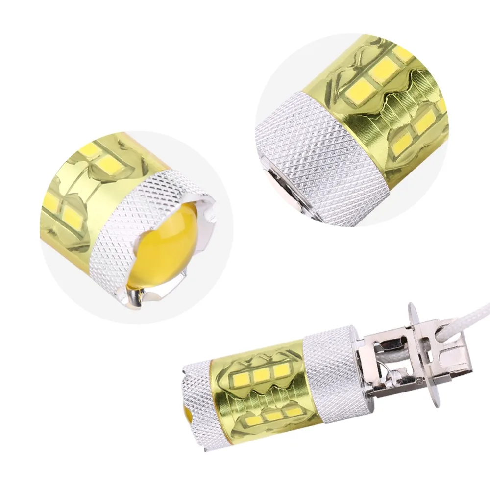 1 пара/2 шт 12-24 в 80 Вт H3 16SMD светодиодный желтый автомобильный противотуманный фонарь лампы