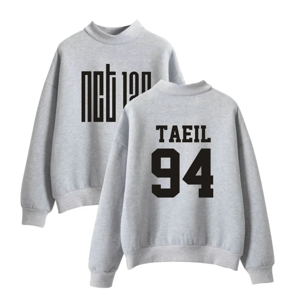 Худи с высоким воротником и принтом в стиле унисекс на осень/зиму | Женская одежда