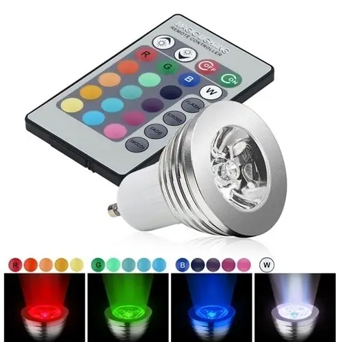 Новый светодиодный RGB светильник 220 В/110 В лампа E27 GU10 3 Вт точечный 16 цветов