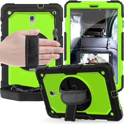 black green Чехол для планшета samsung Galaxy Tab A 10,5 T590 T595 T597 SM-T590 вращающийся на 306 ручной ремешок/чехол с подставкой+ плечевой ремень - Цвет: black green