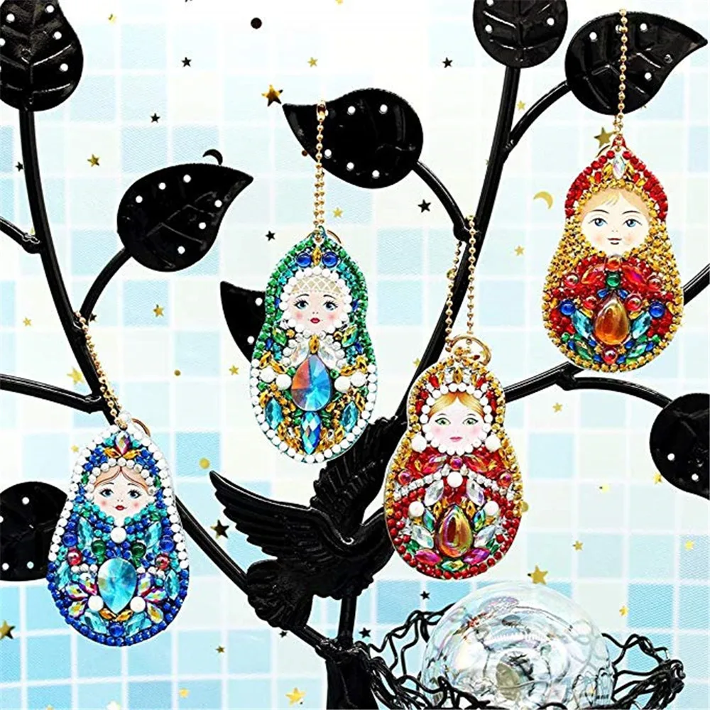 5/шт DIY Алмазная цепочка для ключей специальная форма полная алмазная живопись