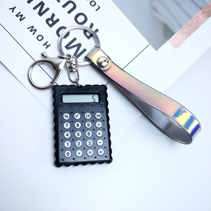 Новый пластиковый чехол с цифрами электронный калькулятор печенья брелок для