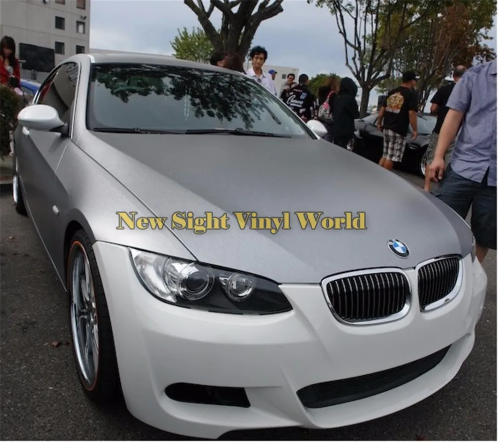 6 Colors Brushed Vinyl Film Car Wraps Metallic Wrapping Foil Phone Computer Cover Bubble Free Size: 1.52*30M |
