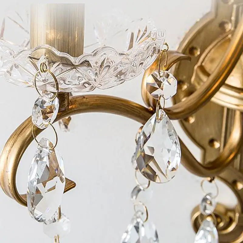 Американский винтажный Хрустальный настенный светильник освещение