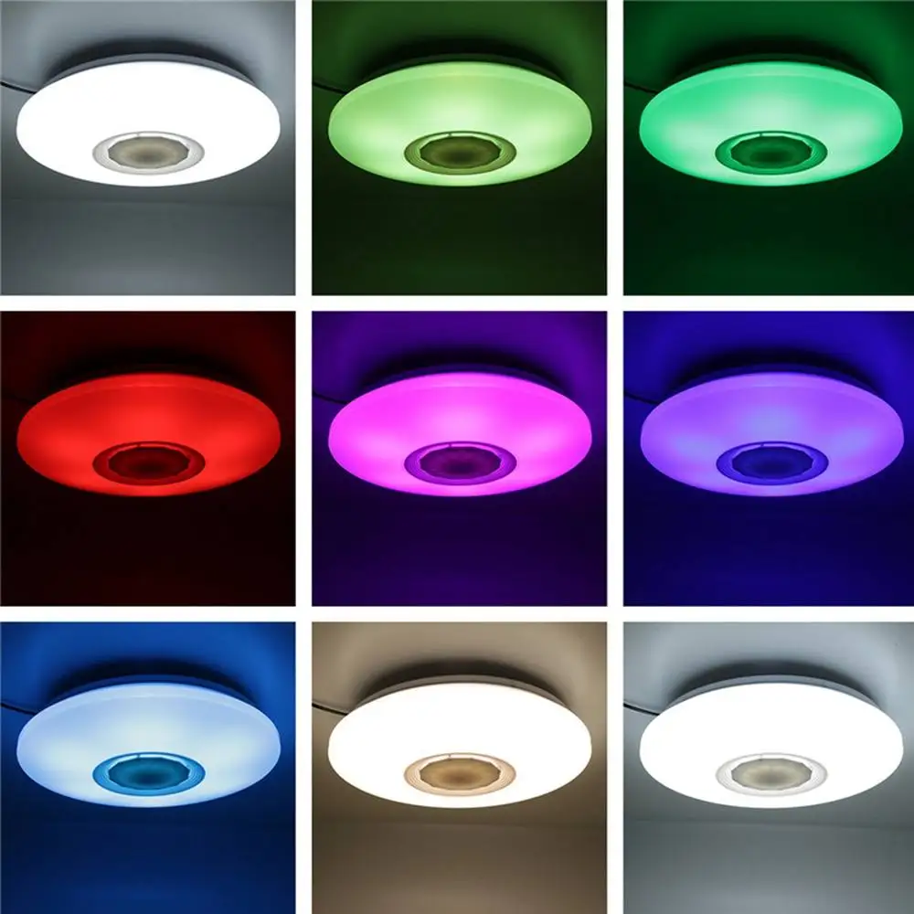 Потолочный светильник с регулируемой яркостью музыка bluetooth динамик лампа