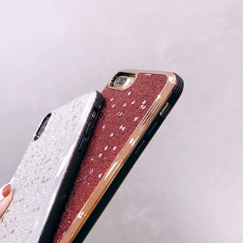Роскошный блестящий чехол 2019 для iPhone X 7 8 PLUS 6 6S ТПУ с полным покрытием XS MAX/XS/X/XR
