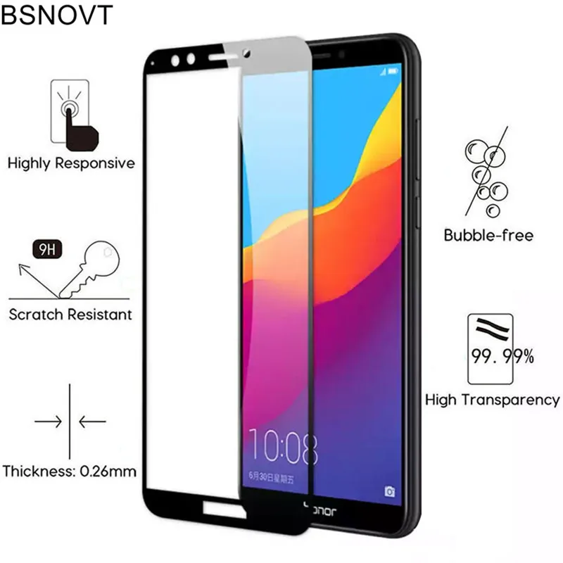 2 шт Защита экрана для Huawei Y9 2018 стекло полное покрытие полный клей защитное