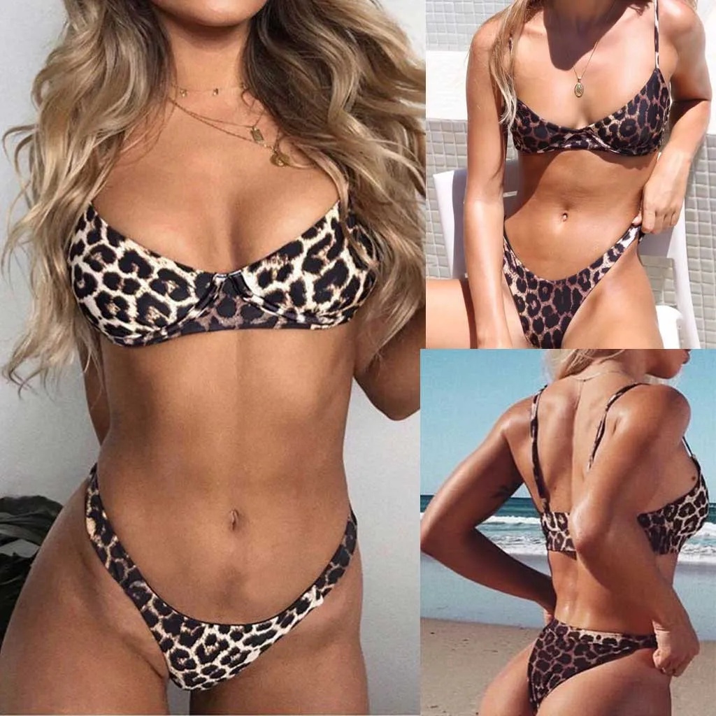 

Sexy Leopard Bikinis 2019 Micro Bikini Set Push Up Thong High Cut Swimwear Women Mini Swimsuit Female Bathing Suit DG0707
