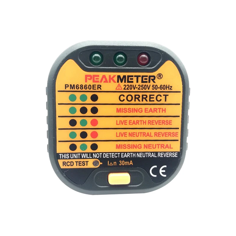 Новый 230V PM6860ER автоматический Электрический тестер гнезда 220 V 250 UK Plug Pratical