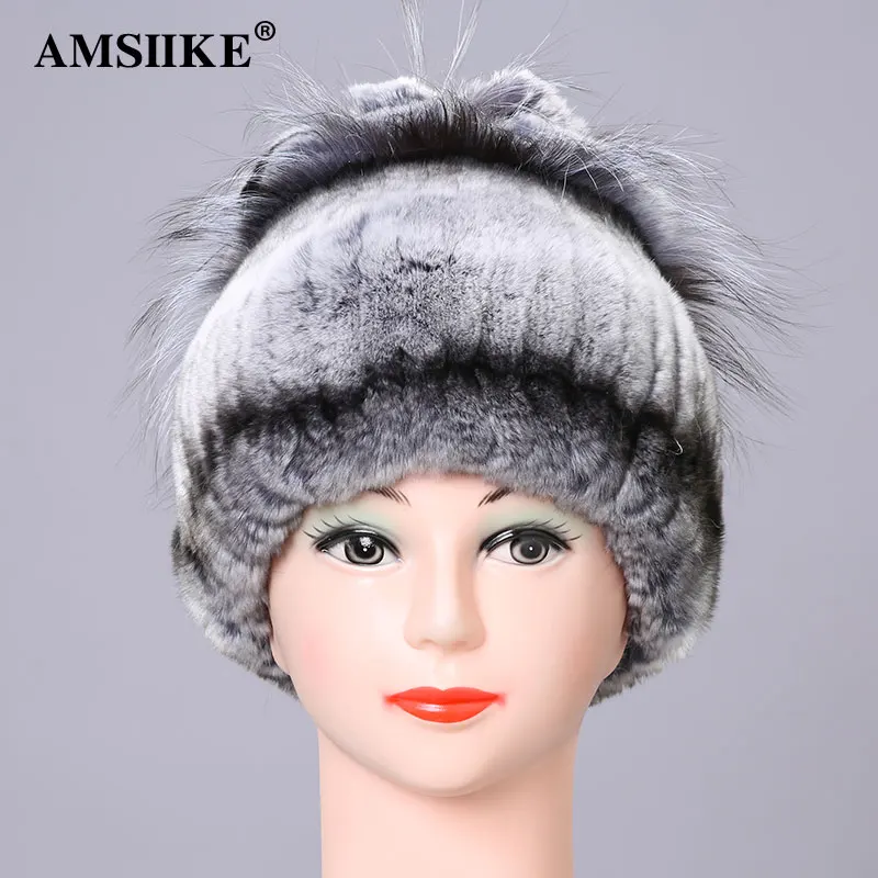 AMSIIKE 2017 Меховая шапка из Бобра с Бубоном Чернобурки TM2135 | Аксессуары для одежды