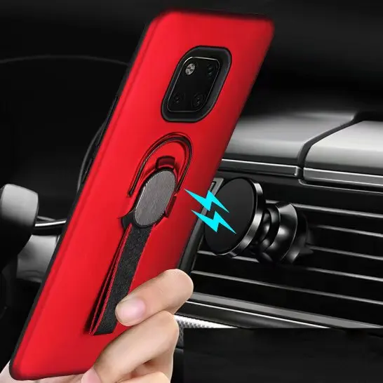 Для Huawei Mate 20 Pro Чехол Жесткий PC + TPU с подставкой Кольцо Магнит Броня Защитная