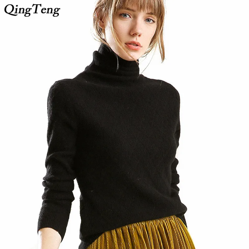 Women's Turtleneck Cable Knit Diamond Knitted Pullover Geometric Sweater Female Jumper Wool Blend Autumn Vintage | Женская одежда