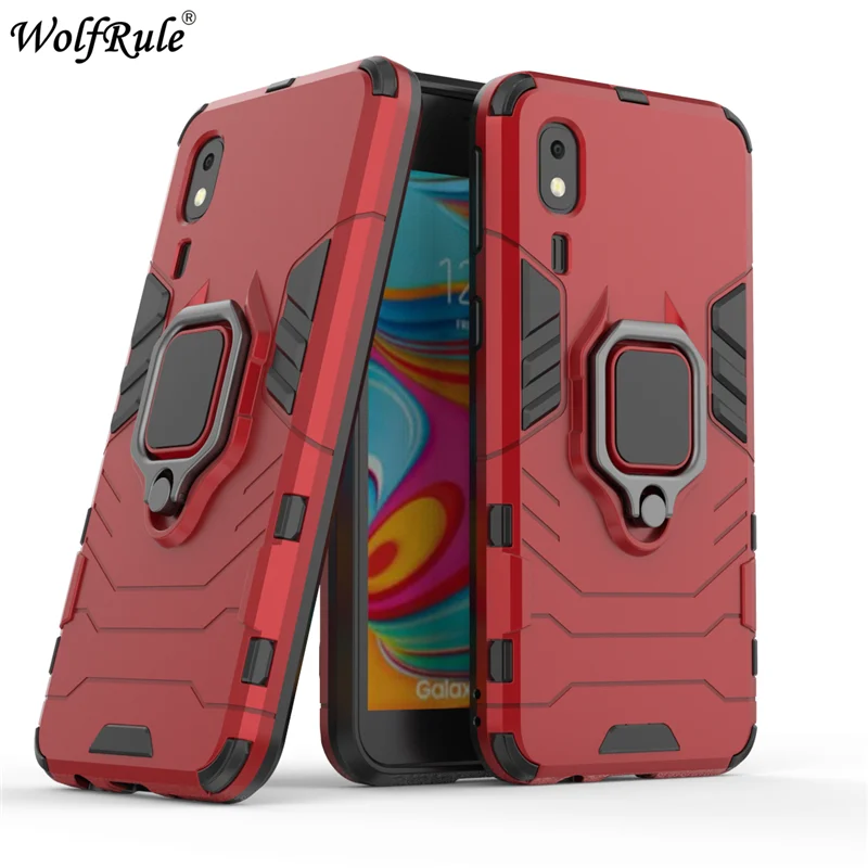 

For Samsung Galaxy A2 Core Phone Case TPU Hard PC For Samsung A2 Core Case Ring Holder Stand Magnetic Armor Case SM-A260F 5.0"