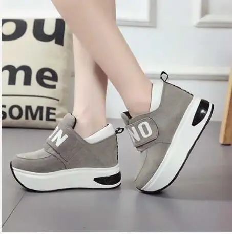 New Breathable Platform shoes Invisible heightening women's Travel shoes wedges casual sneakers Rocking shoes high heel shoes