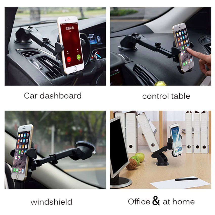 Car Phone Holder GPS Accessories Suction Cup Auto Dashboard Windshield Mobile Cell Retractable Mount Stand for IPhone 7 6s | Мобильные