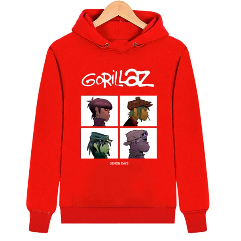 2017 Осень Зима рок Толстовка Gorillaz Мужская одежда Повседневная музыка пуловер с