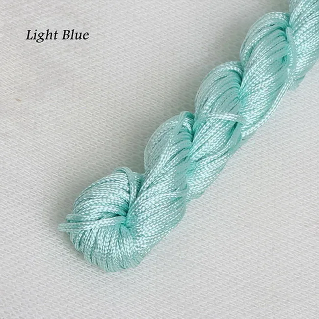 Light Blue 1 мм x 24 м нейлоновый шнур, китайский узел, макраме, трещотка для изготовления ювелирных изделий, ожерелье, браслет, домашний текстиль, аксессуары, сделай сам - Цвет: Light Blue