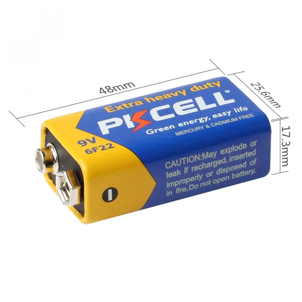 2 шт./лот Pkcell сверхповышенной мощности 9V 6F22 сухой марганцево-Цинковый Батарея для цифровой Камера дистанционного Управление игрушка дымовой пожарной сигнализации