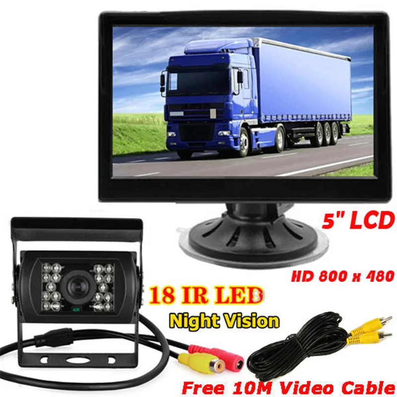 Комплект зеркал заднего вида для автомобиля 5 дюймов LCD TFT HD цветной монитор + 18