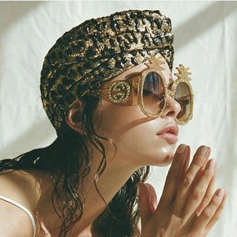 WOWSUN, модные, брендовые, дизайнерские, женские солнцезащитные очки, для женщин, круглые, большие, ананас, солнцезащитные очки, оправа, градиентная, UV400, A336