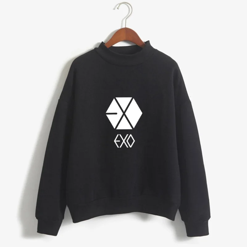 Новые корейские модные толстовки Exo Kpop женские с длинным рукавом Харадзюку