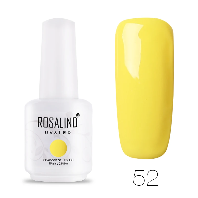 52 ROSALIND художественный Гель-лак для ногтей Vernis полуперманентный УФ верхнее покрытие гибридные Лаки замочить от ногтей Гель-советы белый маникюрный набор - Цвет: 52